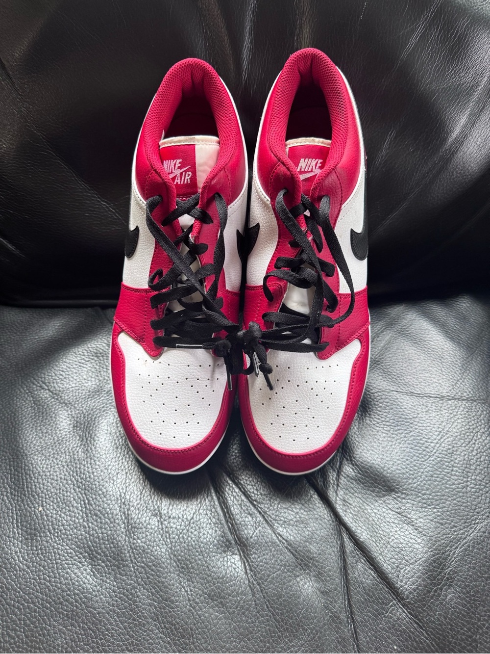 Nike Men's Low-Top Athletic Cleats in Red, White and Black